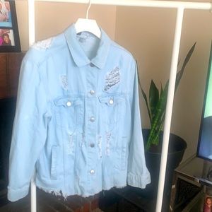 Trashed Light-wash Denim Jacket x H&M